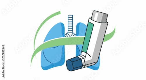 Konstfotografi Asthma inhaler with lungs graphic