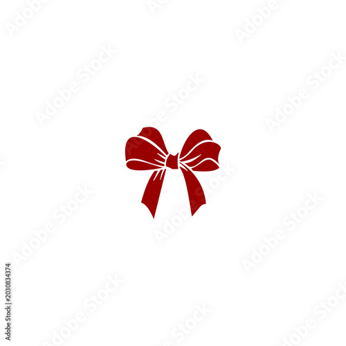 Obraz na płótnie A minimalist, classic vector illustration of a tied ribbon bow, presented on a solid white background