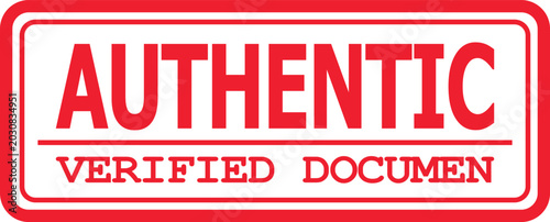 Foto A red stamp with the word authentic and verified document