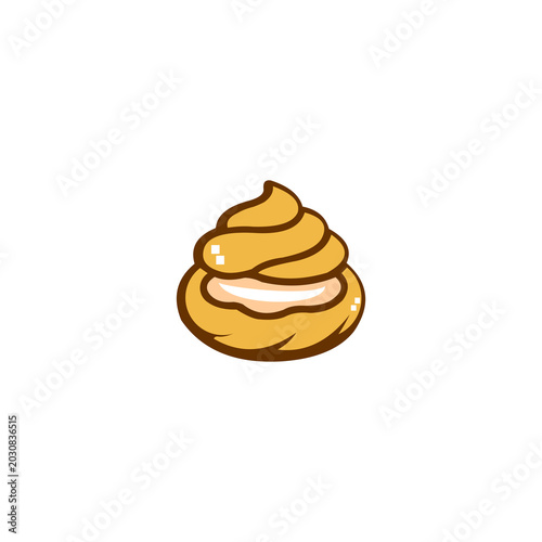 Foto A cute and charming flat vector illustration of a cream puff or choux pastry, is