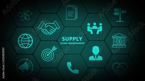 Supply Chain Management Dashboard Interface Representing Business Coordination, Logistics Workflow and Enterprise Resource Planning System