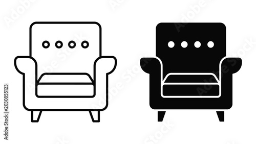 Armchair icon single seater sofa symbol