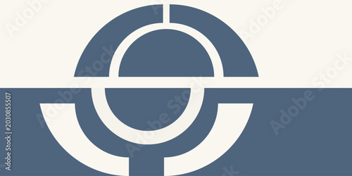 Photos Abstract geometric symbol on a two-tone background.
