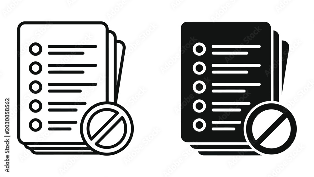 Φωτογραφία Blacklist icon Rejected list or document symbol