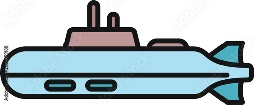 Konstfotografi Submarine navigating underwater, representing exploration and military power