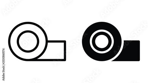 Adhesive tape roll icon set vector illustration
