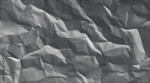 Bild auf Leinwand Gray crumpled paper texture on a flat surface with creases and folds
