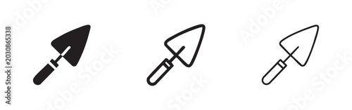 Schilderij op canvas Hand Trowel Icon Set for Gardening and Construction Work