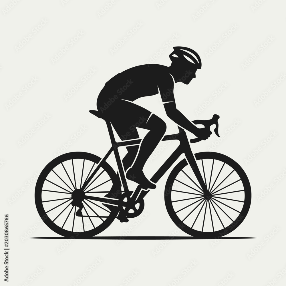 Fototapeta premium Cyclist riding a bicycle in motion.