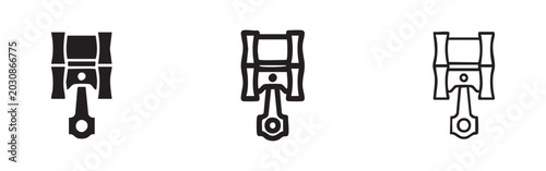 Slika na platnu Engine piston and connecting rod icon