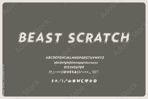 Beast Scratch Savage Aggressive Scratch Italic Font for Brutal Logos Metal Merch Gaming Titles Horror Posters Tattoo Lettering and Streetwear Graphics
