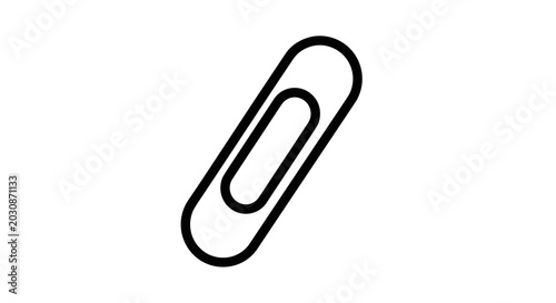 Tableau sur toile A solitary metal fastener a polished paperclip rests in a stark presentation signifying organization and the binding of important documents for office efficiency and professional tasks