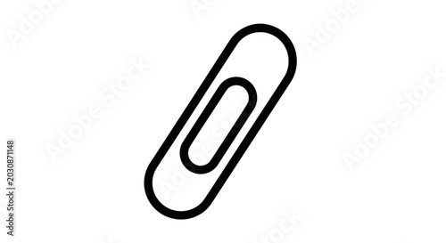 Fotografie A singular metal paperclip presented in a bold graphic style embodying the essential nature of document organization and the fundamental act of fastening papers together for efficient handling