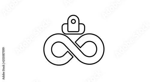 Tableau sur toile Symbolizing Perpetual Motion and Boundless Possibilities This Infinite Loop Emblem Features an Overhead Clamp Evoking Ideas of Control Continuity and Limitless Endeavor in Design and Concept