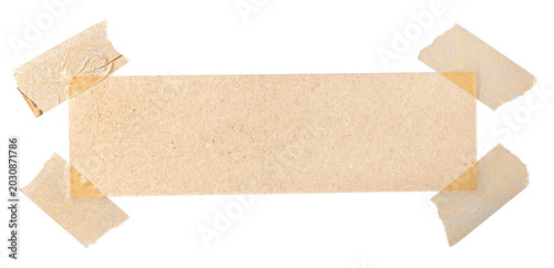 Konstfotografi wide rectangular piece of blank brown paper affixed with four masking tape cut o