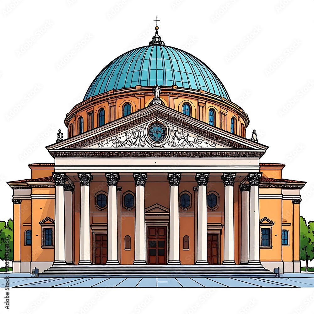 Obraz premium Historic domed government building exterior view.