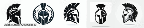 Foto Vector silhouette of spartan helmet