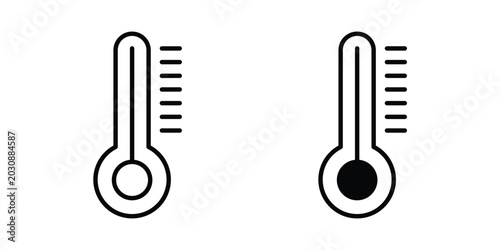 Cuadro en lienzo Temperature icon. Glyph solid icons collection. Line symbols
