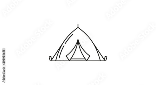 Bild auf Leinwand Simple Line Drawing of a Bell Tent