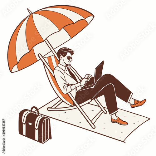 remote work concept art vector style illustration