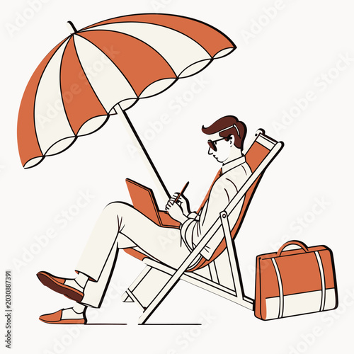 remote work concept art vector style illustration