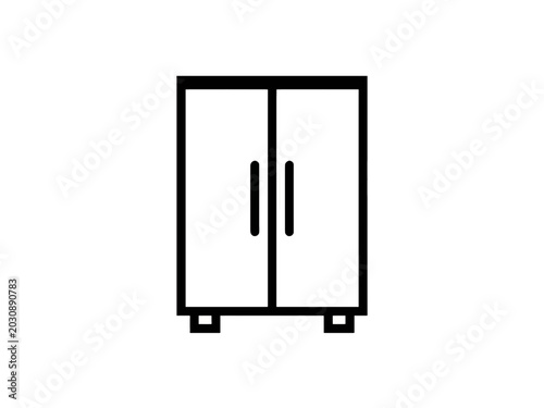 Simple black cabinet icon