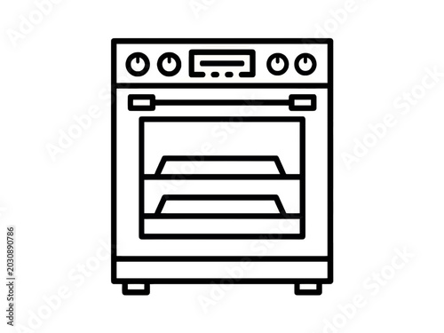 Simple line art oven icon