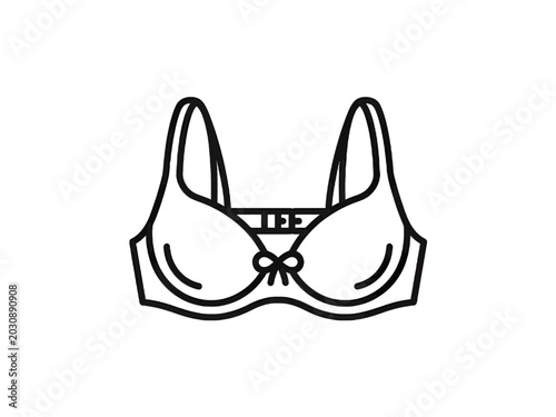 Simple black line art bra