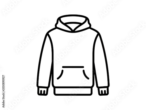 Simple black line art hoodie