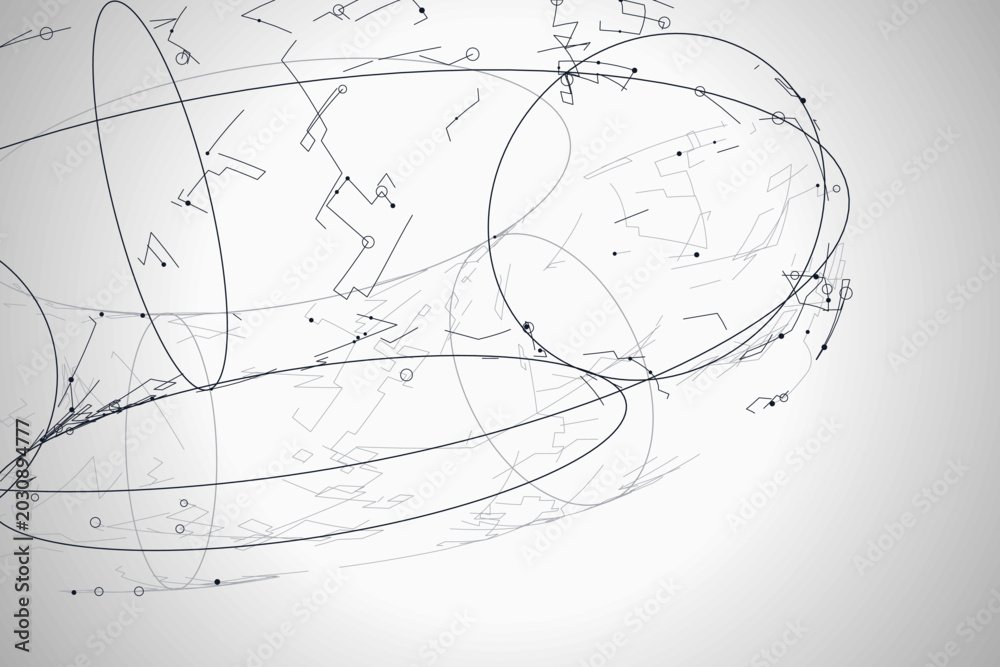 Obraz premium Futuristic Geometric Wire Torus Illustration