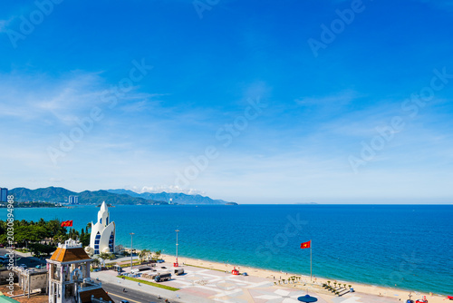 Photography Nha Trang ocean front view and beach in Vietnam