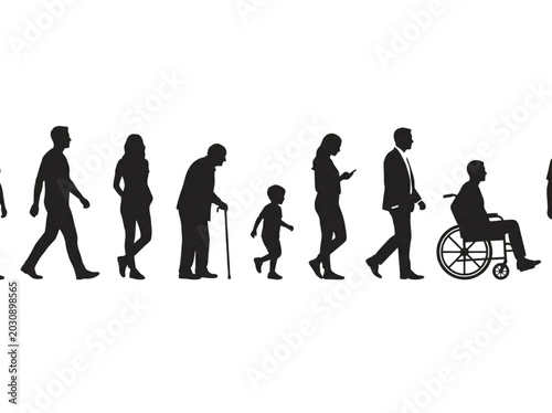 Bild auf Leinwand A comprehensive visual representation of human life stages, from infancy to old