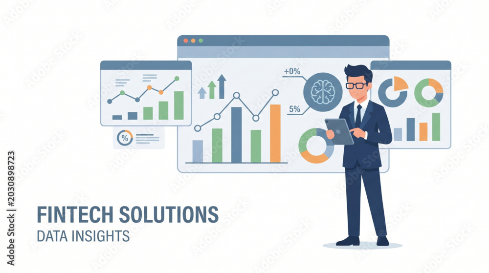 Obraz premium Financial Technology Solutions and Data Analysis for Business Growth