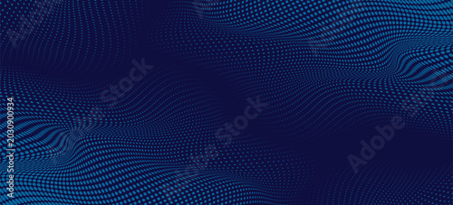 Bilde på lerret blue wavy halftone background. Dot pop art sport style vector.