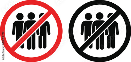 Bild auf Leinwand Prohibition signs featuring people icons for public and social guidelines