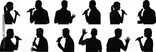 Photos Singer and Public Speaking Silhouette Collection Featuring Male and Female Perfo