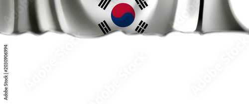 Εκτύπωση καμβά White background with South Korean flag falling from above