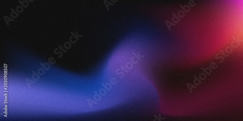 Billede på lærred Abstract neon blue and magenta glowing light waves with blurred gradient motion
