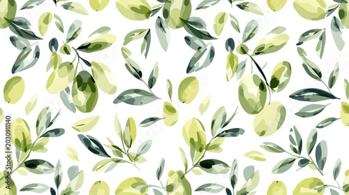 Adorable Olive Candy Fantasy With Pastel Watercolor Hearts and Fruity Candies