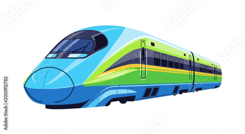 Modern High-Speed Train, Futuristic Design, Transportation Concept