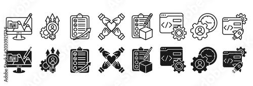 Product engineering icon set. Design and innovation symbol
