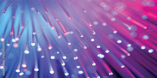 Tableau sur toile An abstract purple and blue technology background featuring bright bokeh lights