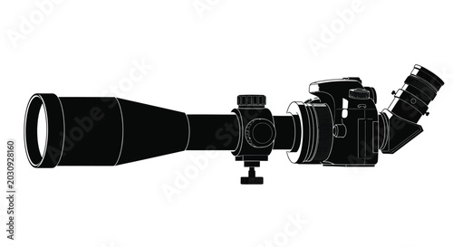 Photos digital slr camera with telephoto lens black silhouette