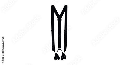 Cuadro en lienzo Black suspenders silhouette against a white background silhouette