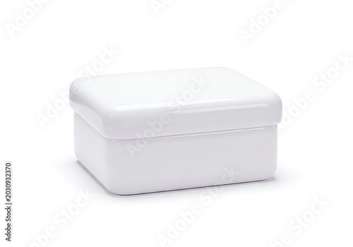White plastic box with lid