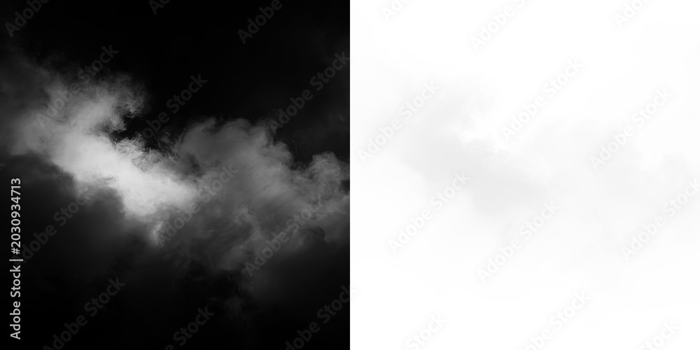 Obraz premium White cloud on a transparent background with soft edges hanging in the air
