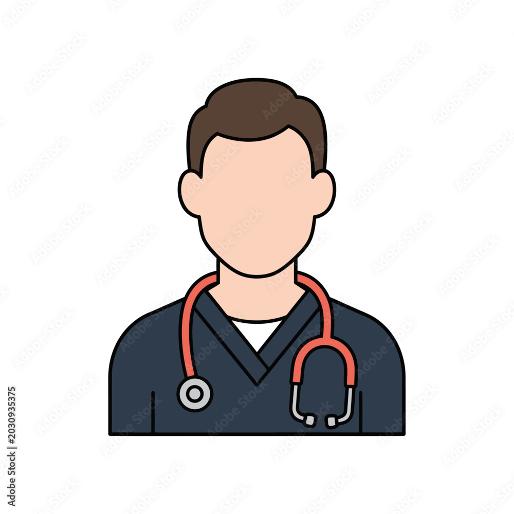 Fototapeta premium Male Doctor Wearing Medical Uniform.