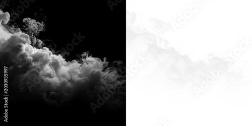 Fotografie White clouds on a transparent background suitable for various design projects an