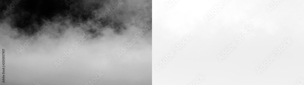 Fototapeta premium Fog covering a surface on a transparent background during a morning in nature without any clear view