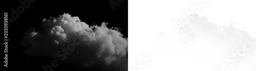 Bild auf Leinwand White clouds float on a transparent background during daylight hours without any